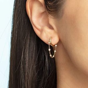 Chain Hoop Gold Earrings